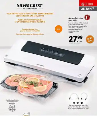 Lidl Appareil De Mise Sous Vide Silver Crest 125W offre