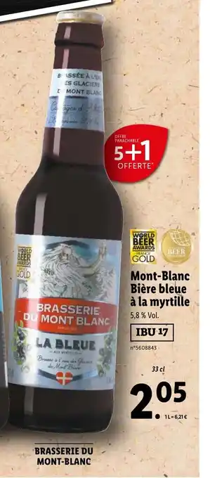 Lidl Mont-blanc bière bleue à la myrtille offre
