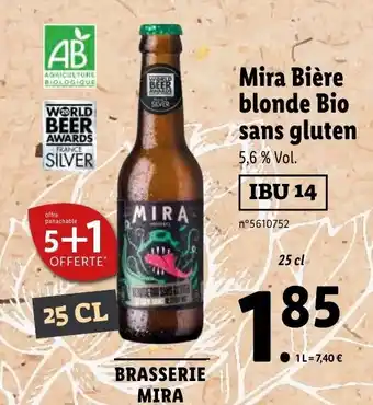 Mira bière blonde bio sans gluten