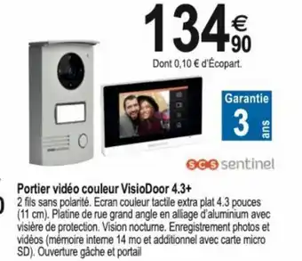 Portier Vidéo Couleur Visiodoor 4.3+