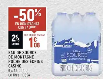 Petit Casino Casino eau de source de montagne roche des écrins offre