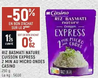 Petit Casino Casino riz basmati nature cuisson express 2 min au micro ondes offre
