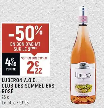 Spar Club des sommeliers luberon a.o.c. rosé offre