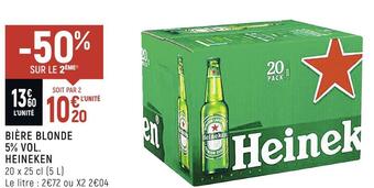 Spar Heineken bière blonde 5% vol. offre