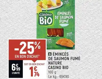 Spar Casino bio émincés de saumon fumé nature offre