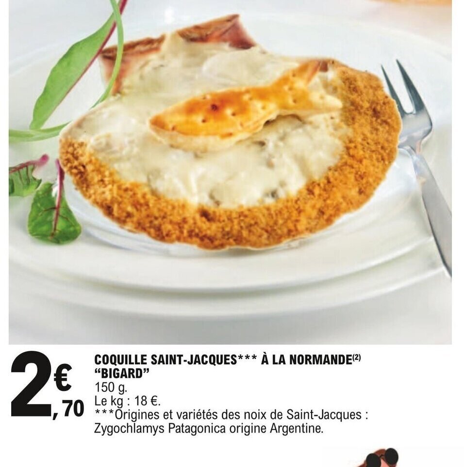 Promo Coquille SaintJacques à La normande Bigard chez E.Leclerc