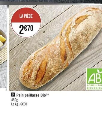 Casino Supermarchés Pain paillasse bio offre