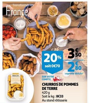 Auchan Churros de pommes de terre offre
