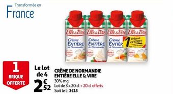 Auchan Crème de normandie entière elle & vire offre