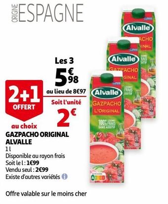 Auchan Gazpacho original alvalle offre