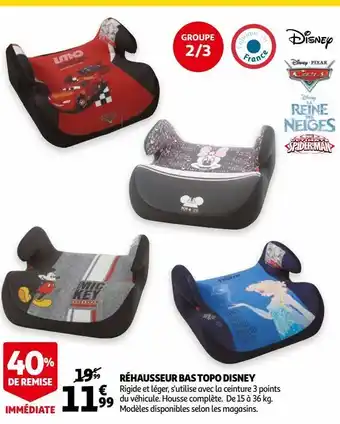 Auchan Réhausseur bas topo disney offre