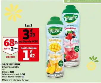 Auchan Sirops teisseire offre