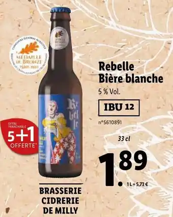 Lidl Rebelle bière blanche offre