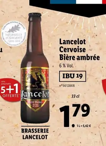 Lidl Lancelot cervoise bière ambrée offre