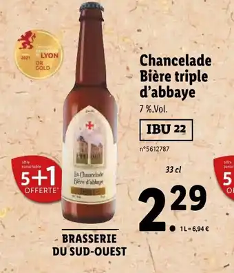 Lidl Chancelade bière triple d'abbaye offre