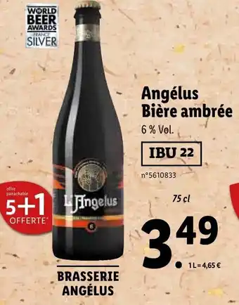 Lidl Angélus bière ambrée offre