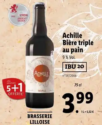 Achille bière triple au pain