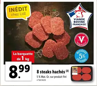 Lidl 8 Steaks hachés offre