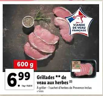 Lidl Grillades de veau aux herbes offre