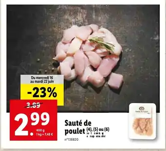Lidl Sauté de poulet offre