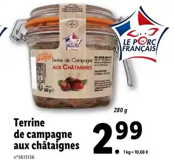Lidl Terrine de campagne aux châtaignes offre