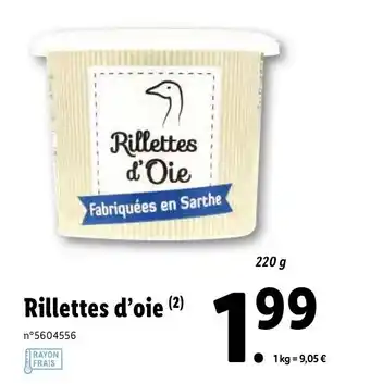 Lidl Rillettes d'oie offre