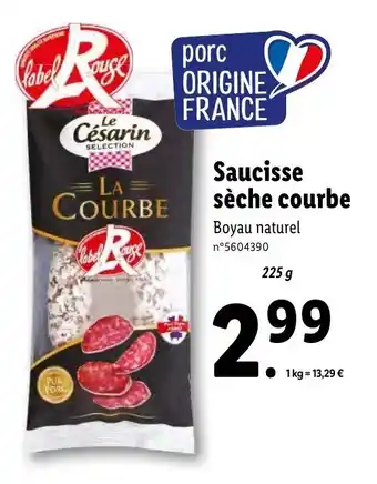Lidl Saucisse sèche courbe offre