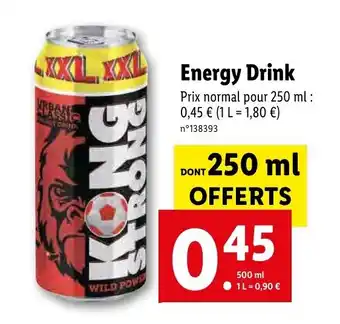Lidl Energy drink offre