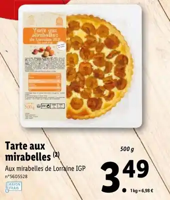 Lidl Tarte aux mirabelles offre