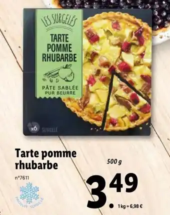 Lidl Tarte pomme rhubarbe offre