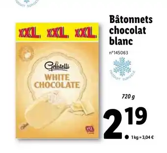 Lidl Bâtonnets chocolat blanc offre