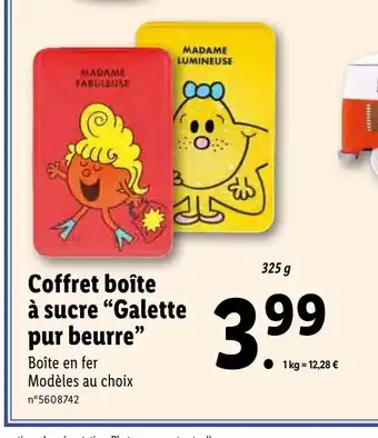 Lidl Coffret boîte à sucre "galette pur beurre" offre