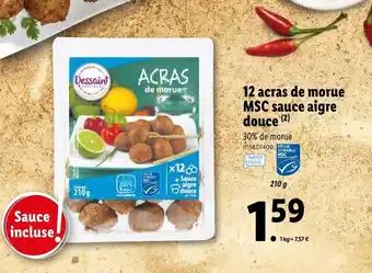 Lidl 12 acras de morue msc sauce aigre douce offre