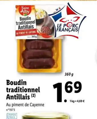 Lidl Boudin traditionnel antillais offre