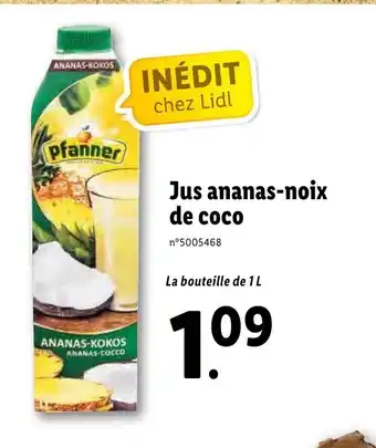 Lidl Jus ananas-noix de coco offre