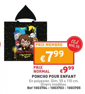 Trafic Poncho Pour Enfant Ref 1003704 - 1003703 - 1003705 offre