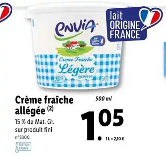 Lidl Crème fraîche allégée offre
