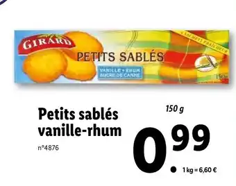 Lidl Petits sablés vanille-rhum offre