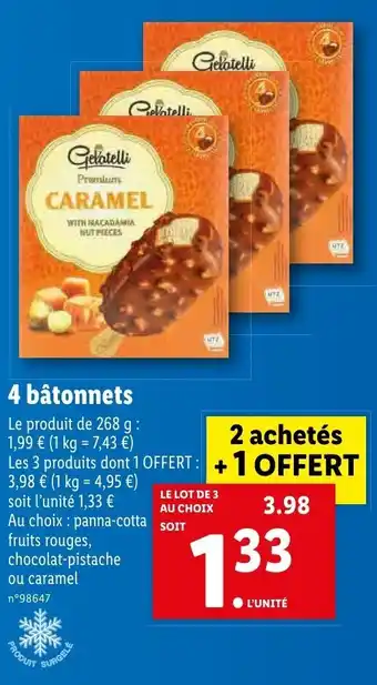 Lidl 4 Bâtonnets offre