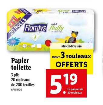 Lidl Papier toilette offre