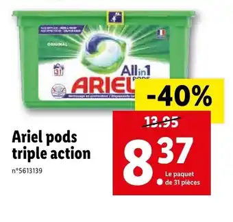 Lidl Ariel pods triple action offre