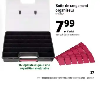 Lidl Boîte de rangement organiseur offre