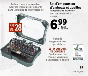 Lidl Set d'embouts ou d'embouts et douilles offre