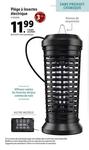 Lidl Piège à insectes électrique offre