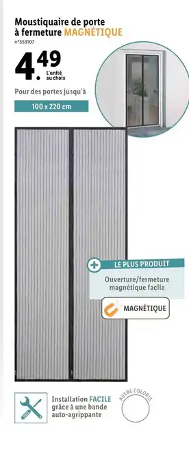 Lidl Moustiquaire de porte à fermeture offre