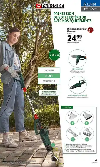 Lidl Décapeur-désherbeur Thermique Parkside 2000W offre