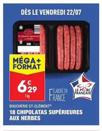 ALDI 18 Chipolatas Supérieures Aux Herbes offre