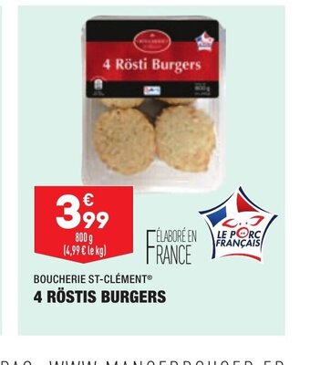 ALDI 4 Röstis Burgers offre