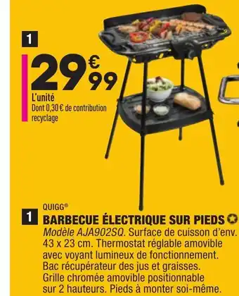 ALDI Barbecue Électrique Sur Pieds offre