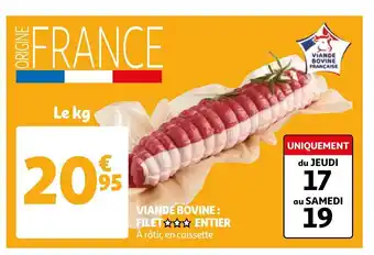 Auchan Viande Bovine Filet Entier offre